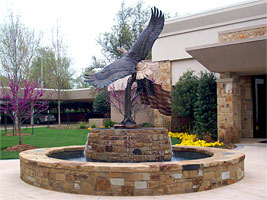 Bronze Eagle with American Flag Sculptures